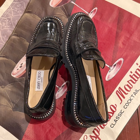 Jimmy Choo Deanna Leather Loafers Black 37/6.5 - Picture 10 of 13